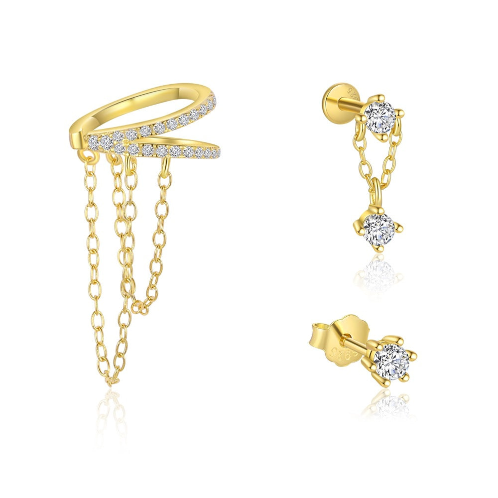 S925 Sterling Silver Stud Earrings with Zirconia