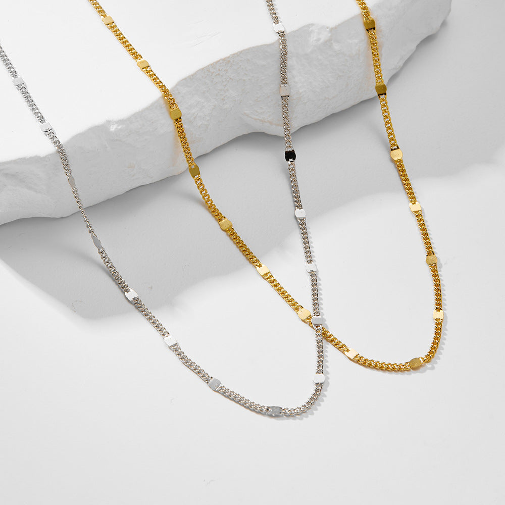 S925 Sterling Silver Gold-Plated Choker Necklace