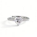 S925 Sterling Silver Heart Moissanite Ring