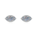 S925 Sterling Silver Evil Eye Moissanite Stud Earrings
