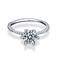 S925 Sterling Silver Classic Six-Claw Moissanite Ring