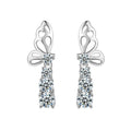 S925 Sterling Silver Moissanite Butterfly Tassel Earrings