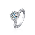 S925 Sterling Silver Crown Princess Moissanite Ring