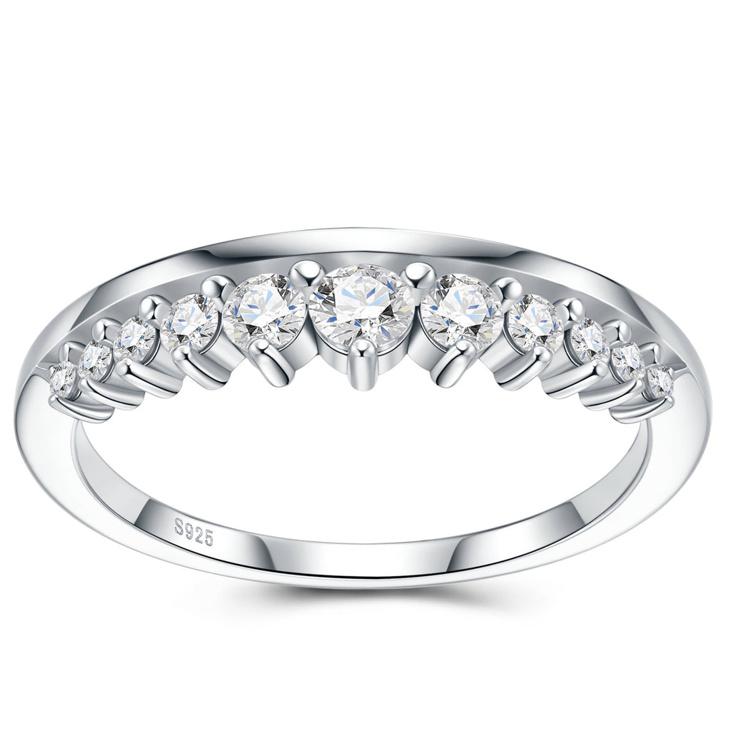 S925 Silver Crown Ring Fully Paved with Moissanite