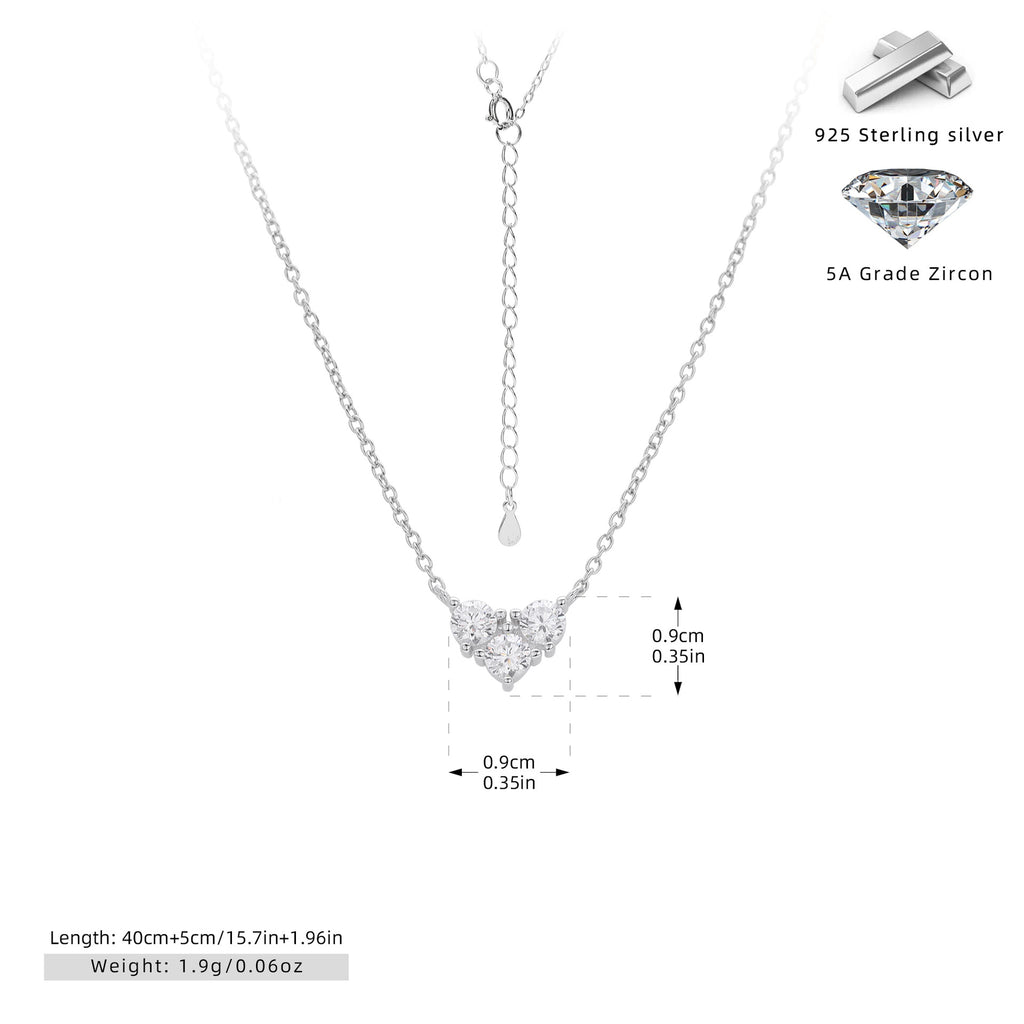S925 Sterling Silver Niche Design Zirconia Necklace