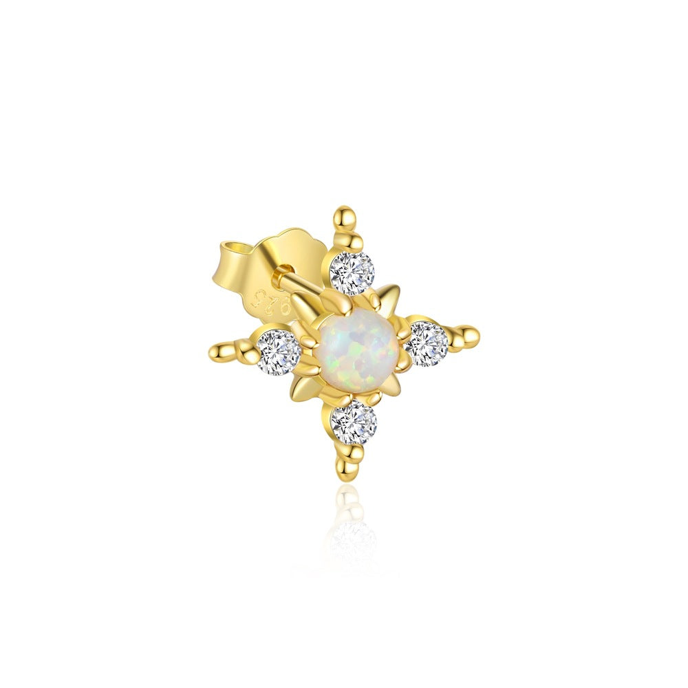 S925 sterling silver stud earrings with cubic zirconia