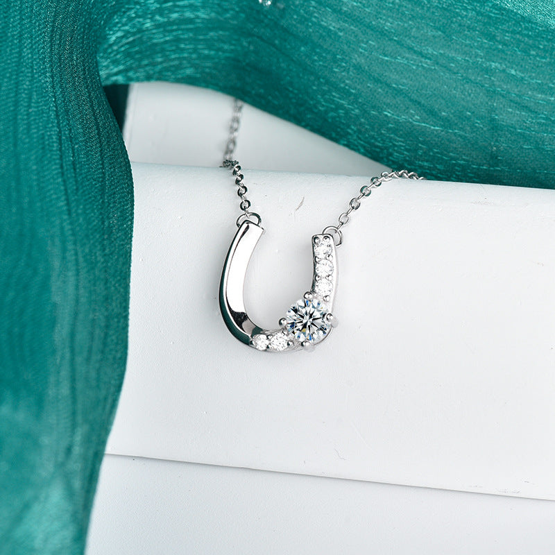 S925 Sterling Silver Moissanite Shadow Streamer Pendant Necklace