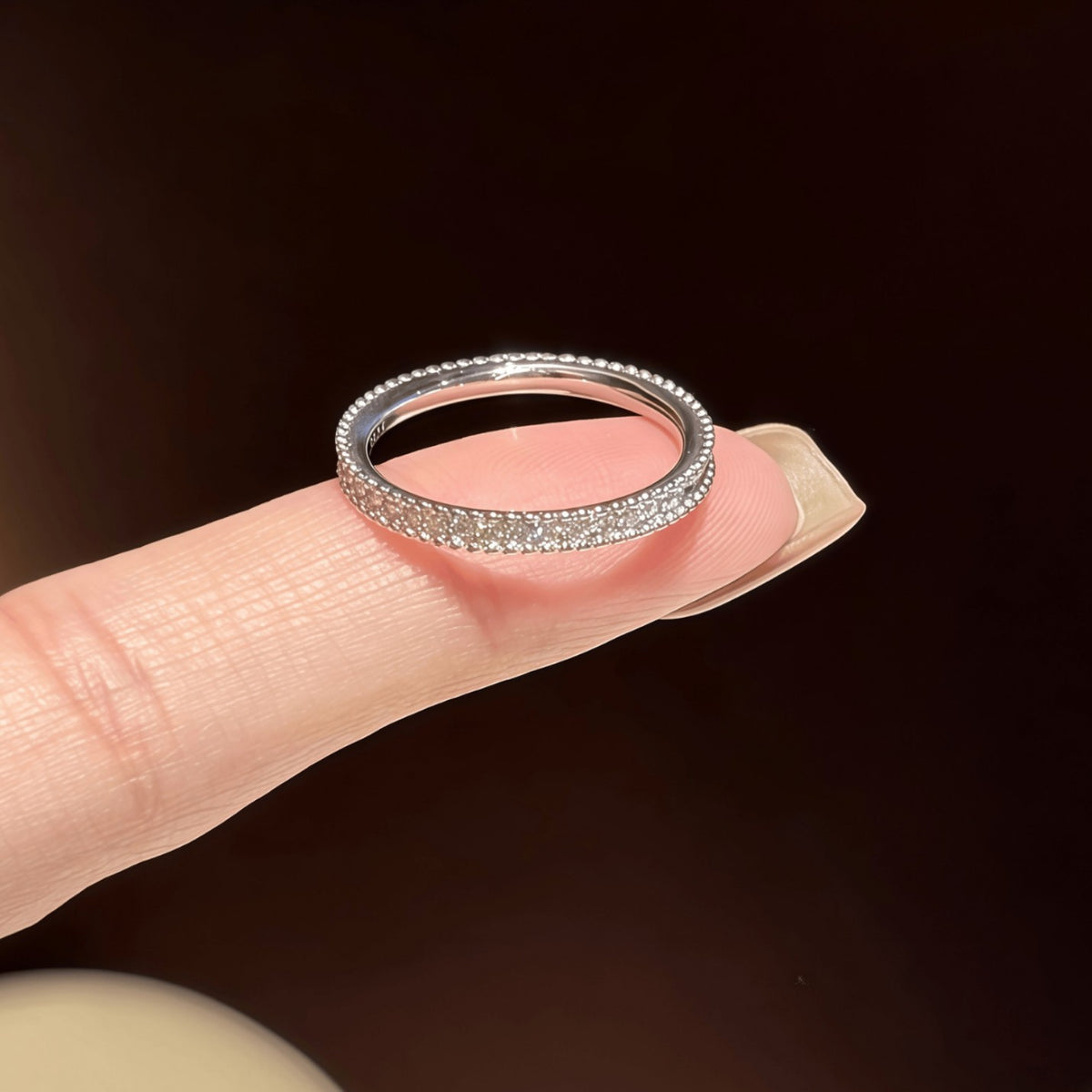 S925 Silver Moissanite Eternity Band