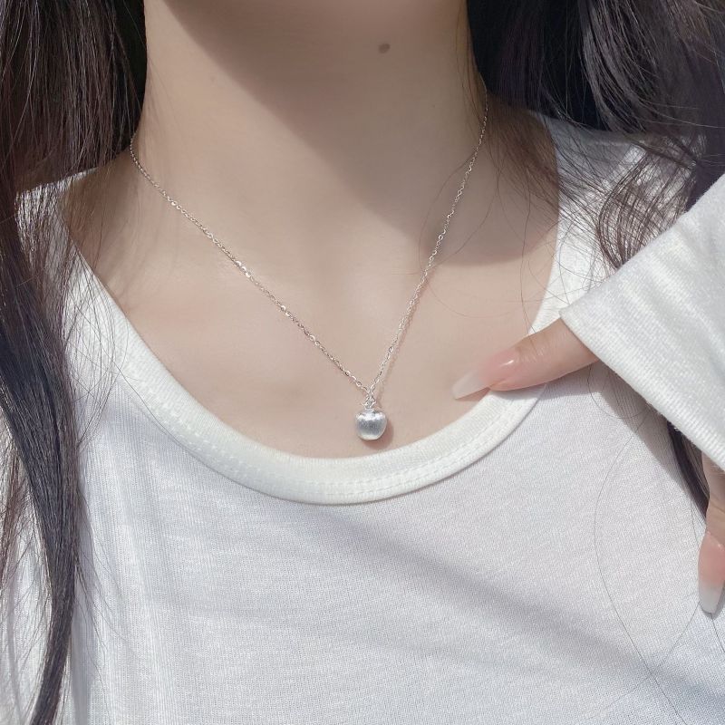 S925 Sterling Silver Christmas Mini Apple Necklace