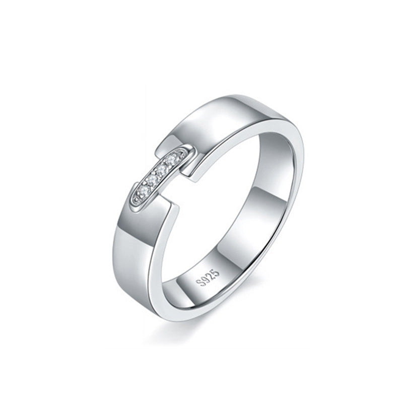 S925 Sterling Silver Moissanite Engagement Ring