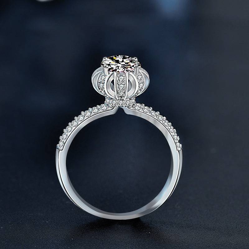 S925 Sterling Silver “Rose Fountain” Moissanite Ring