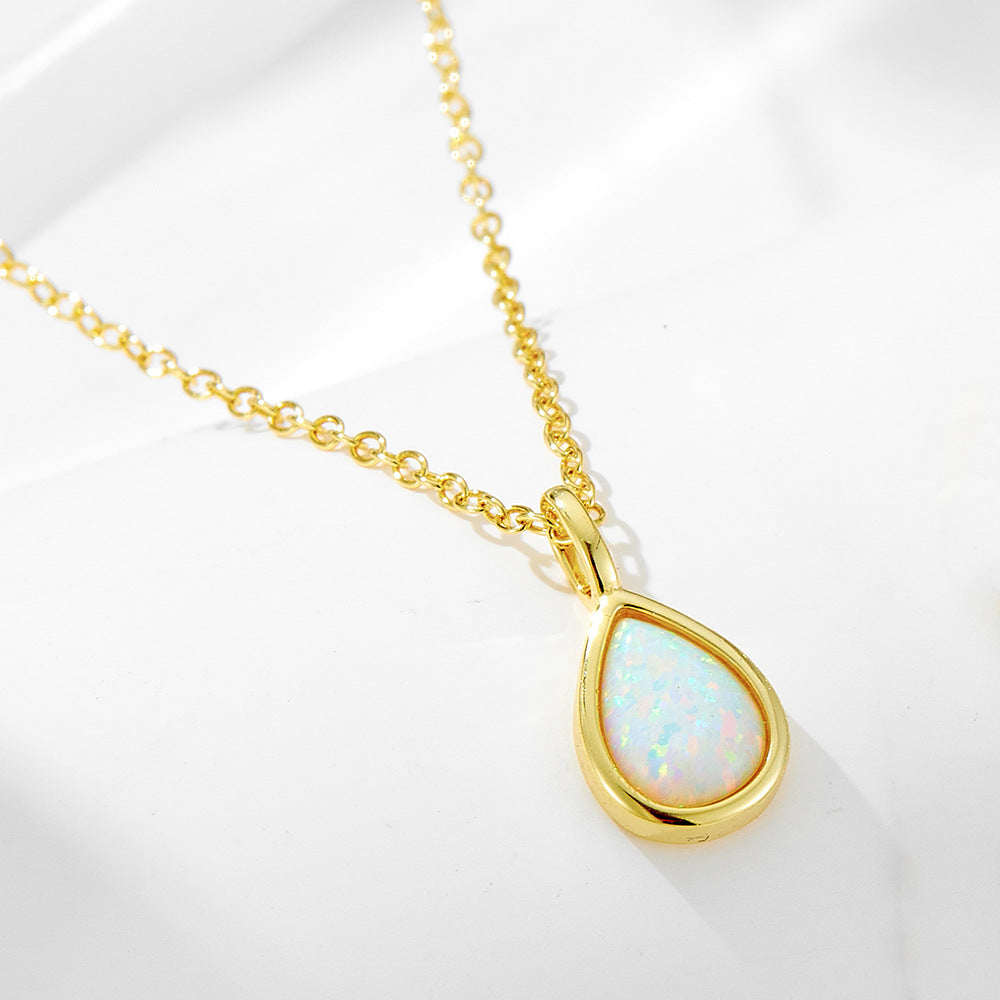 S925 Sterling Silver Geometric Pear-Shaped Necklace