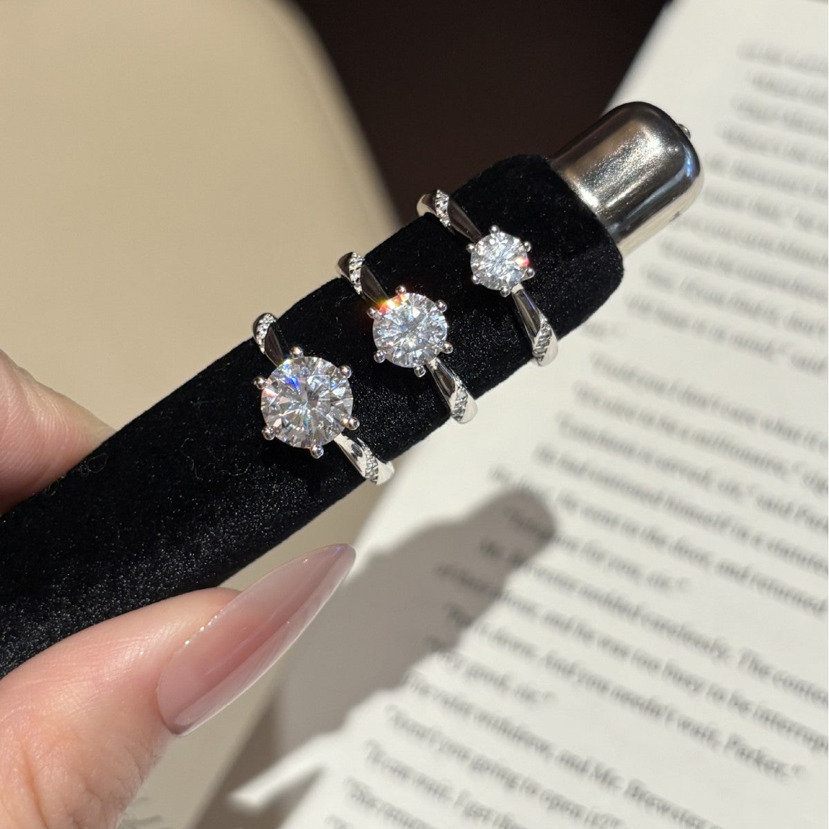 S925 Sterling Silver Six-Prong Moissanite Ring