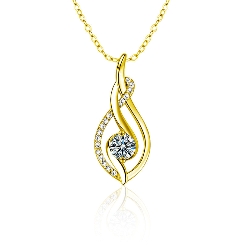 S925 Sterling Silver Twist Moissanite Necklace