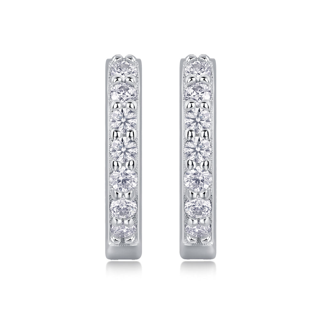 S925 Sterling Silver Sweet & Chic Moissanite Hoop Earrings
