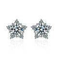 Moissanite & S925 Sterling Silver Star Stud Earrings