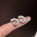 S925 Sterling Silver Moon Moissanite Stud Earrings