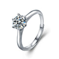 S925 Sterling Silver Six-Prong Moissanite Ring