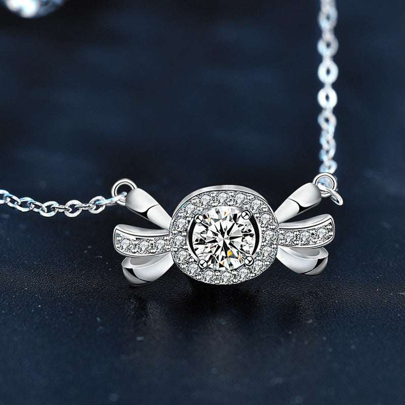 S925 Sterling Silver Moissanite Candy Pendant Necklace