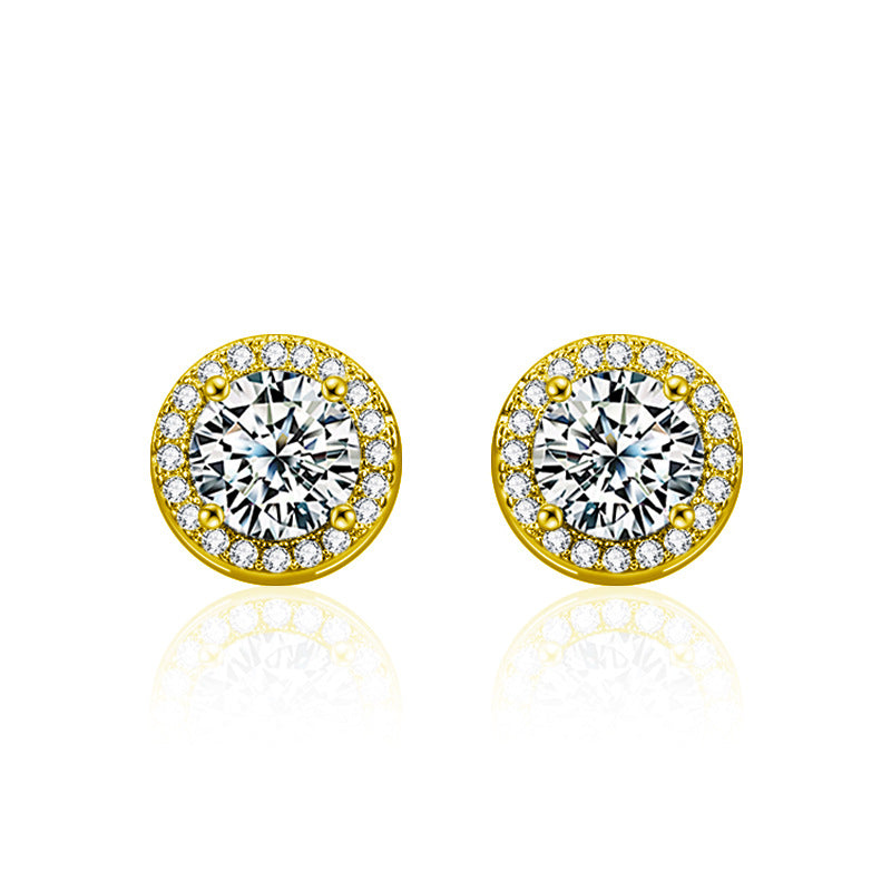 925  silver round moissanite stud earrings