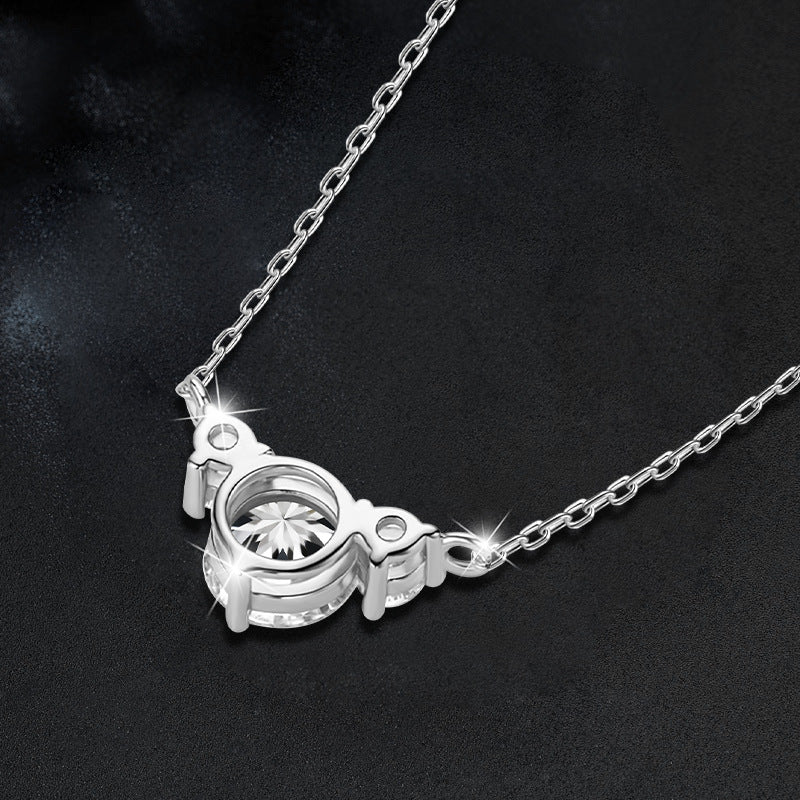 S925 Sterling Silver Moissanite Heart-Shaped Pendant Necklace