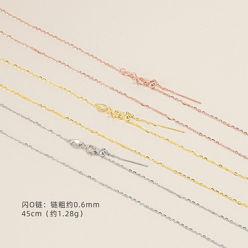 S925 Sterling Silver Adjustable Plain Chain (Suitable for DIY)