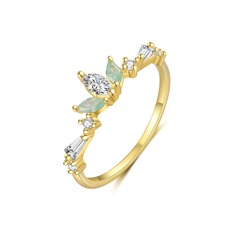 S925 Sterling Silver Ring with Colorful Cubic Zirconia