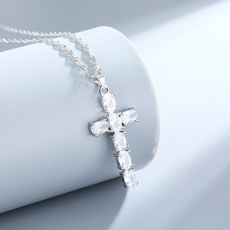 S925 Sterling Silver Halloween Cross Necklace