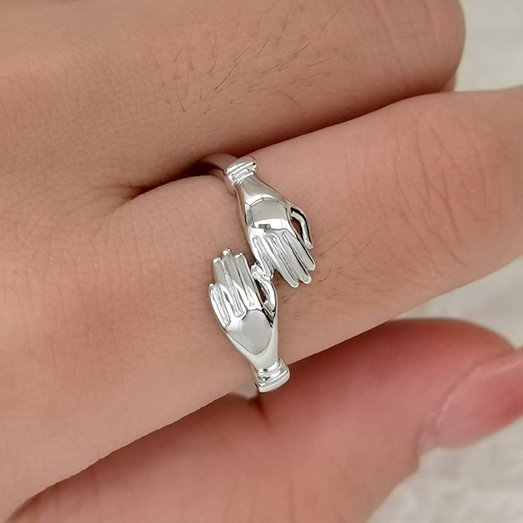 S925 Sterling Silver Halloween Hug-Gesture Ring