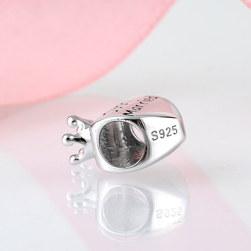 S925 Sterling Silver Valentine's Day Crown Heart-Shaped Pendant