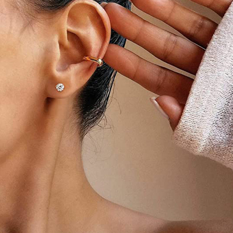 S925 sterling silver geometric square zircon earrings