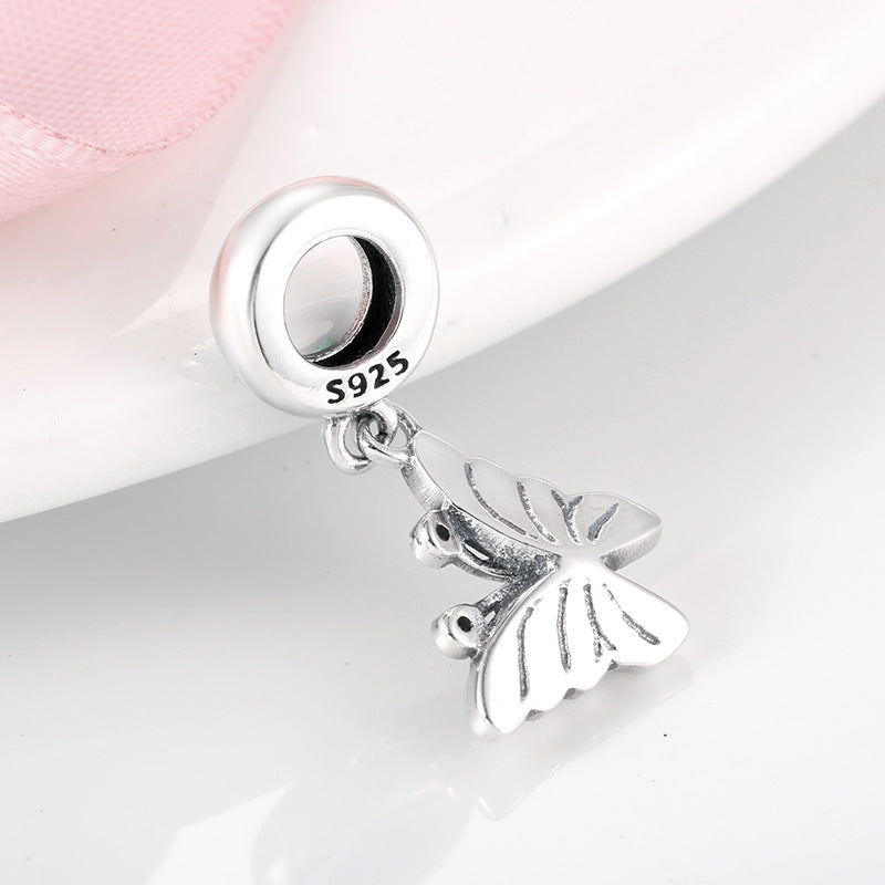 S925 Sterling Silver Colorful Butterfly Zircon Pendant