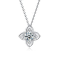 S925 Sterling Silver Moissanite Clover Pendant Clavicle Chain Necklace