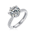 S925 Sterling Silver Six-Prong Moissanite Ring