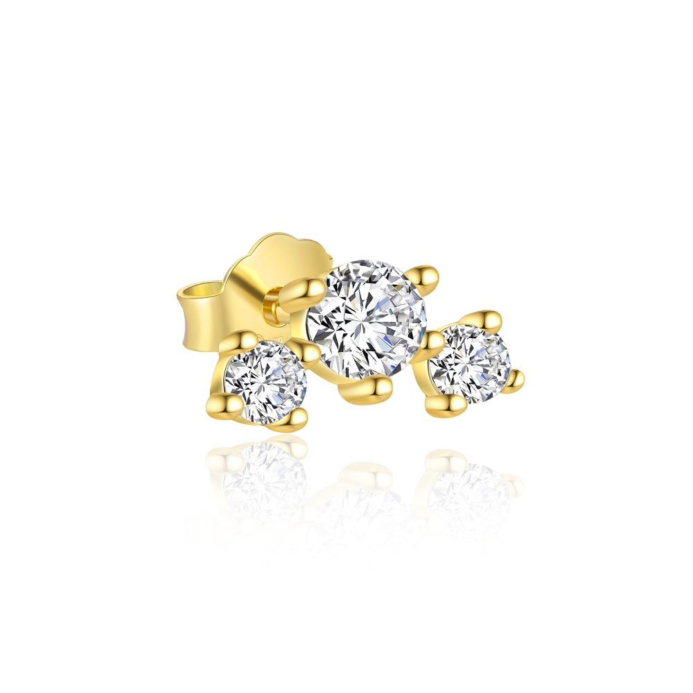 S925 Sterling Silver Zircon Stud Earrings