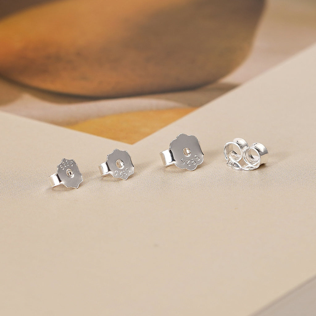 S925 pure tremella plug anti-slip earrings accessories
