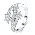 S925 Sterling Silver Star Moissanite Ring