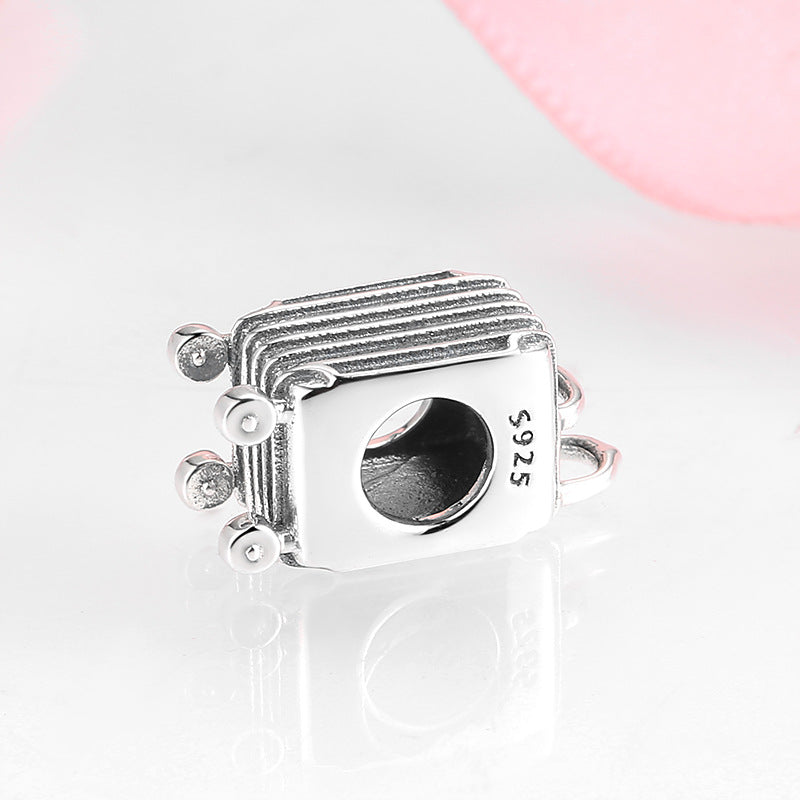 S925 Sterling Silver Suitcase Bead Pendant