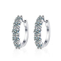 925 Sterling Silver Round Earrings Full of Diamonds and Moissanite