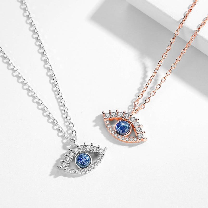S925 Sterling Silver Halloween Evil Eye Necklace