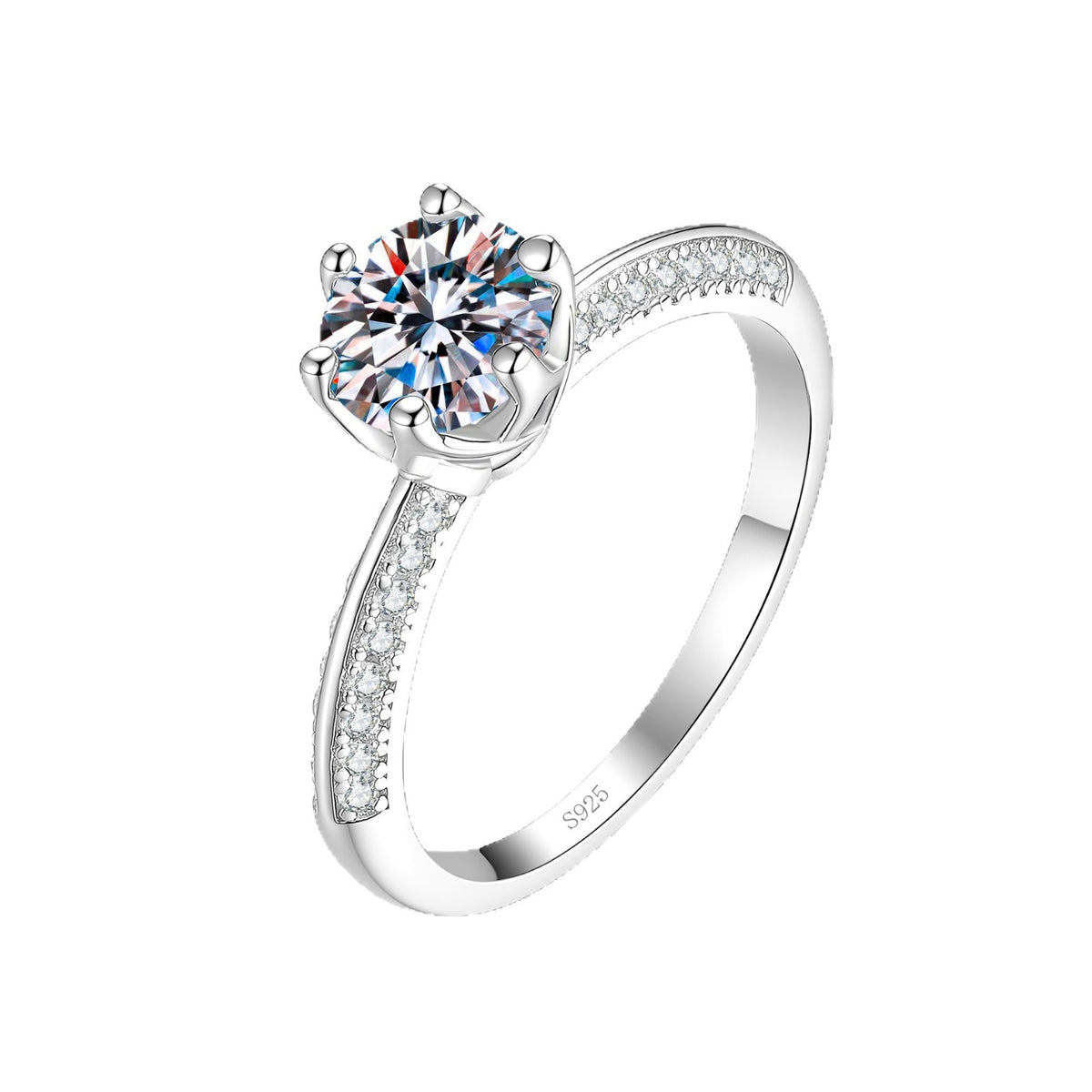 S925 Sterling Silver Moissanite Ring