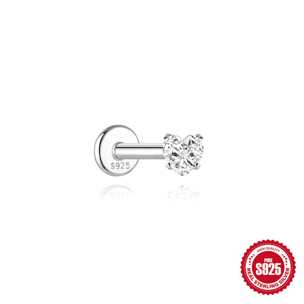 S925 Sterling Silver Moissanite Ear Stud(Single unit)