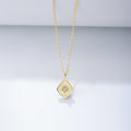 S925 Sterling Silver Glossy Gold-Plated Zircon Pendant Necklace