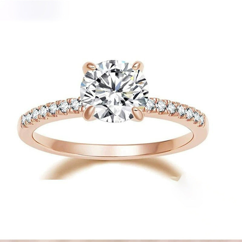S925 silver four-claw 1.2-carat zircon silver ring