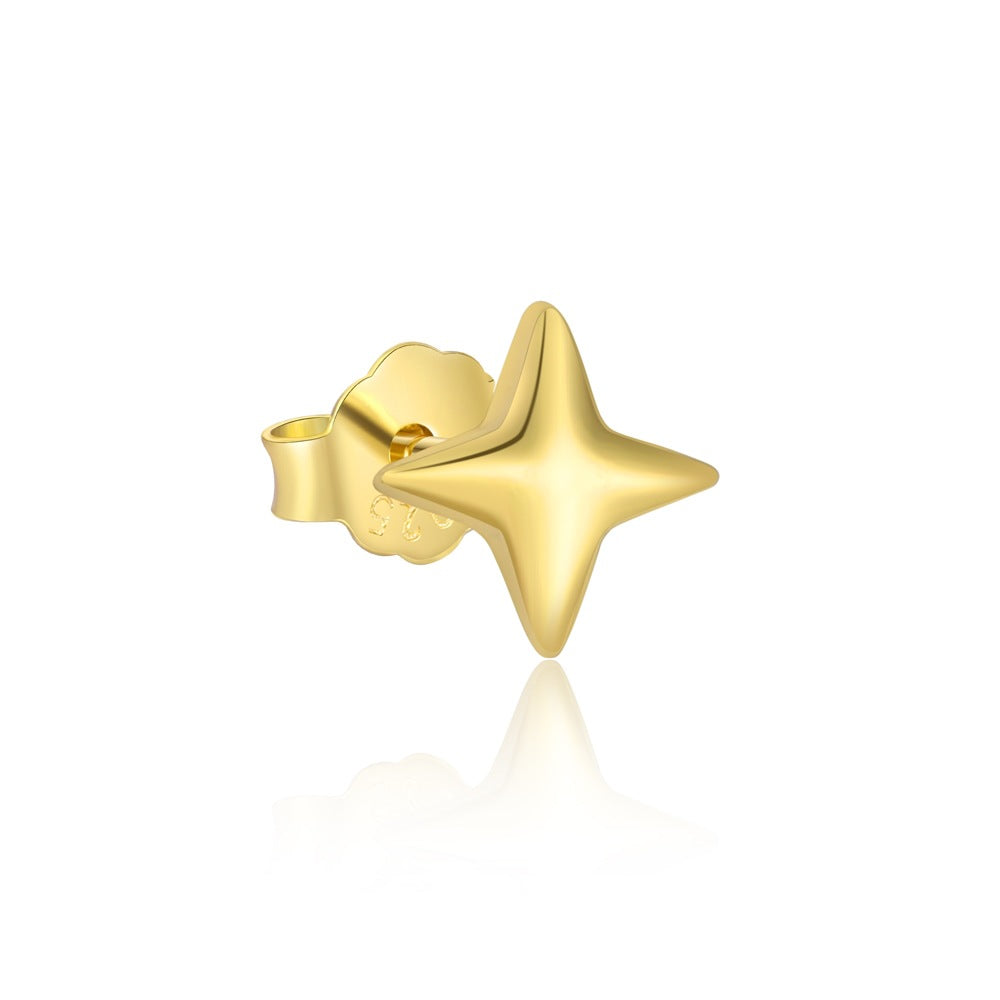 S925 Sterling Silver Star Stud Earrings with Zirconia