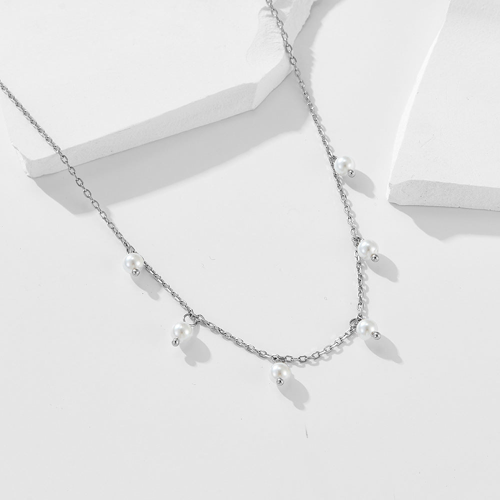 S925 Sterling Silver Shell Pearl Necklace