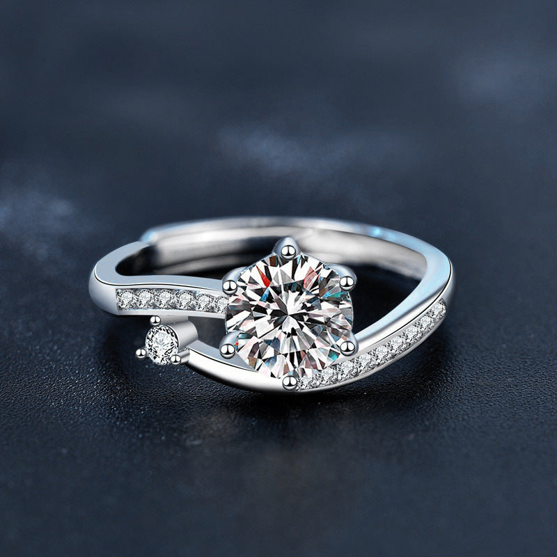 S925 Sterling Silver “Dream Chaser” Moissanite Ring