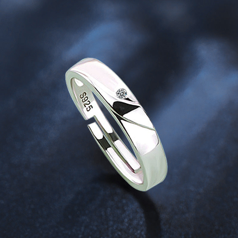 925 Sterling Silver Möbius Strip Moissanite Couple Rings