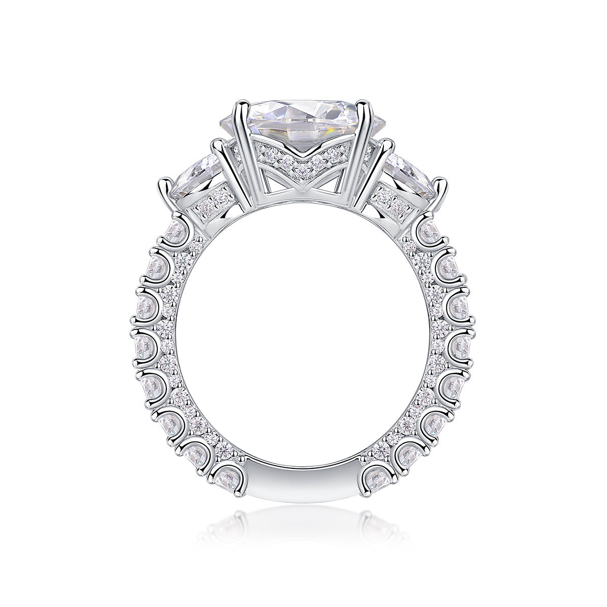 S925 Sterling Silver Ring with Moissanite