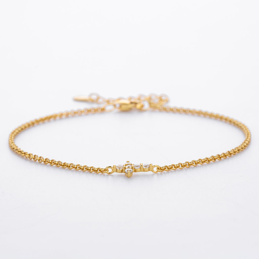 S925 Sterling Silver Cross Bracelet with Zirconia